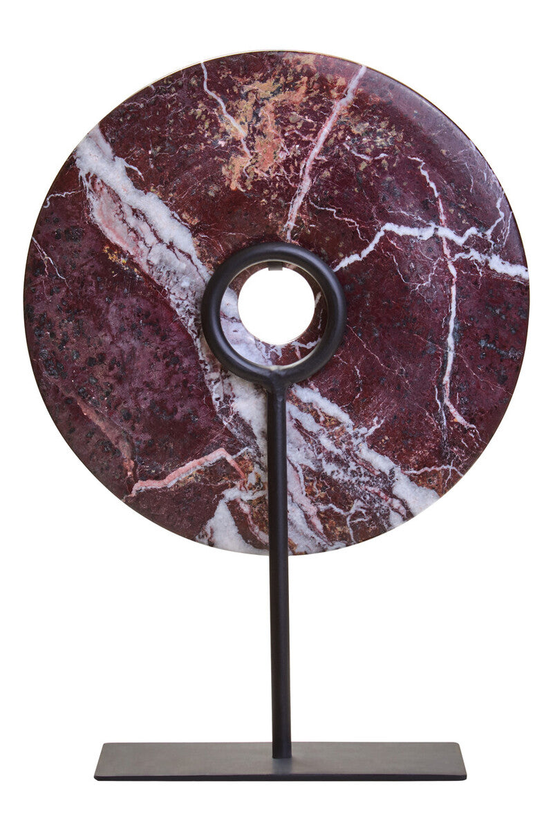 Small Red Marble Round Dia 20cm Disc Sculpture | Salmo
