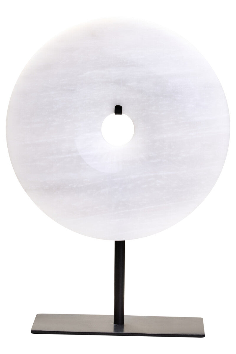 Small Round Dia 20cm Grey Marble Disc Sculpture | Zoro