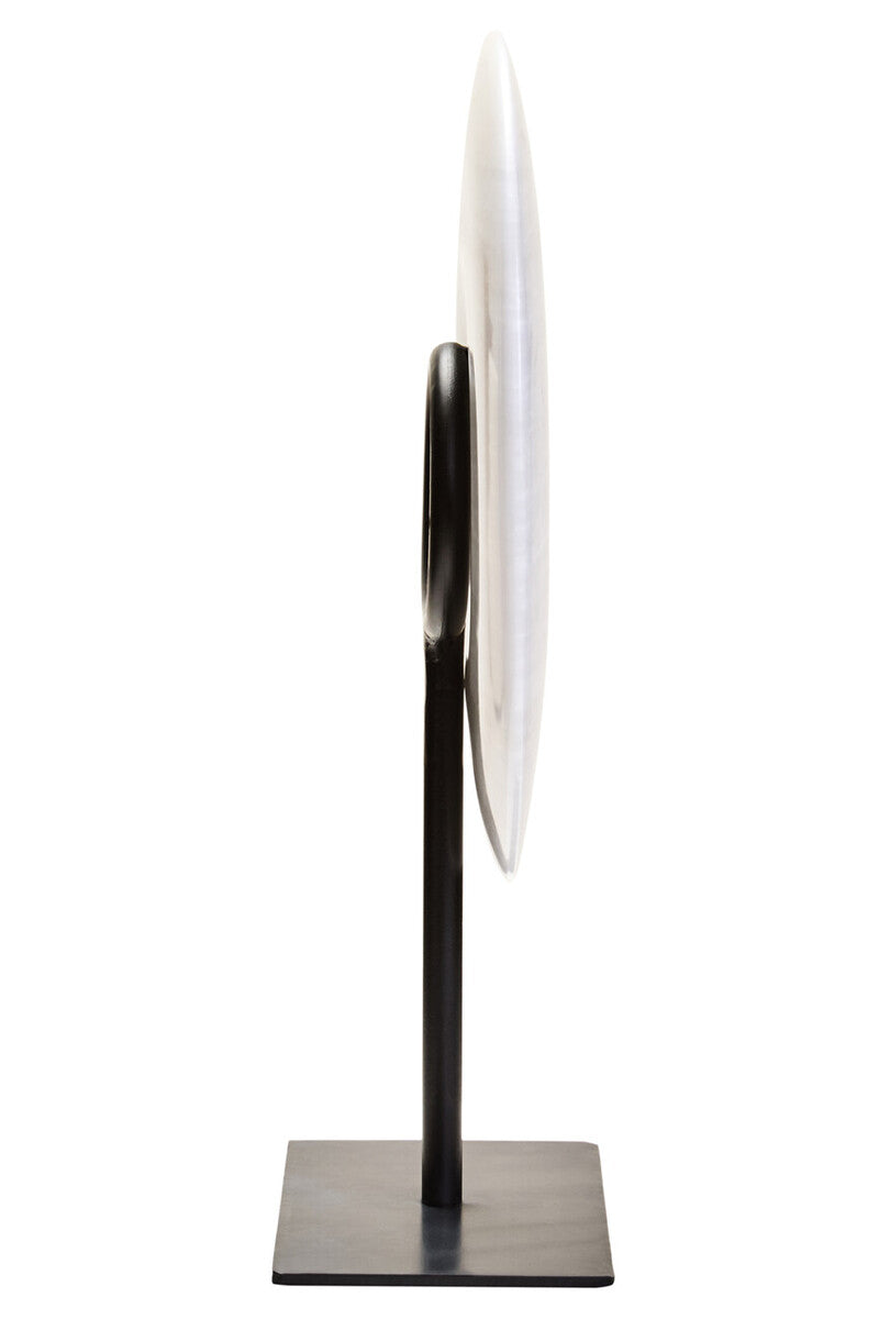 Small Round Dia 20cm Grey Marble Disc Sculpture | Zoro
