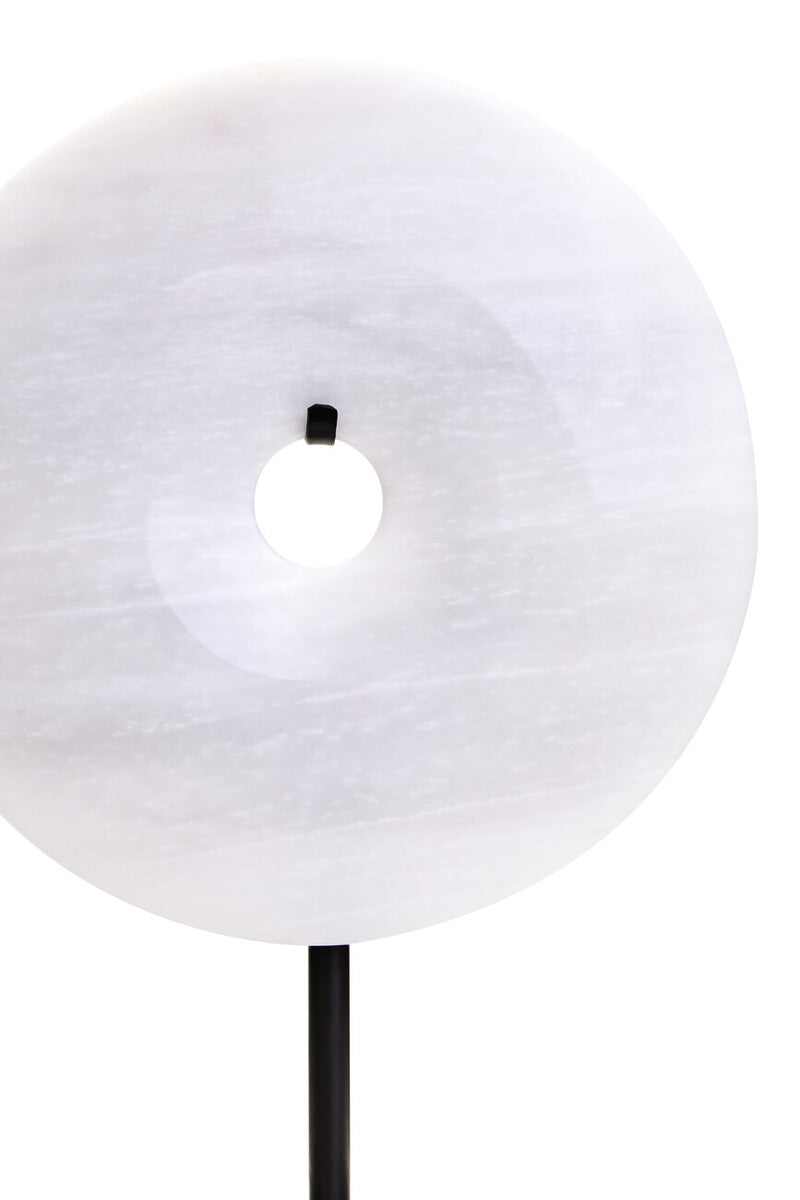 Small Round Dia 20cm Grey Marble Disc Sculpture | Zoro