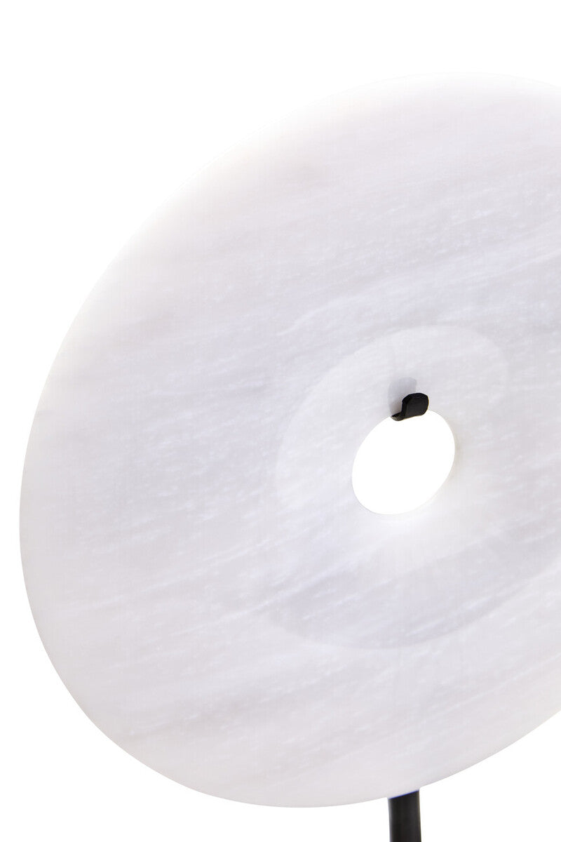 Small Round Dia 20cm Grey Marble Disc Sculpture | Zoro