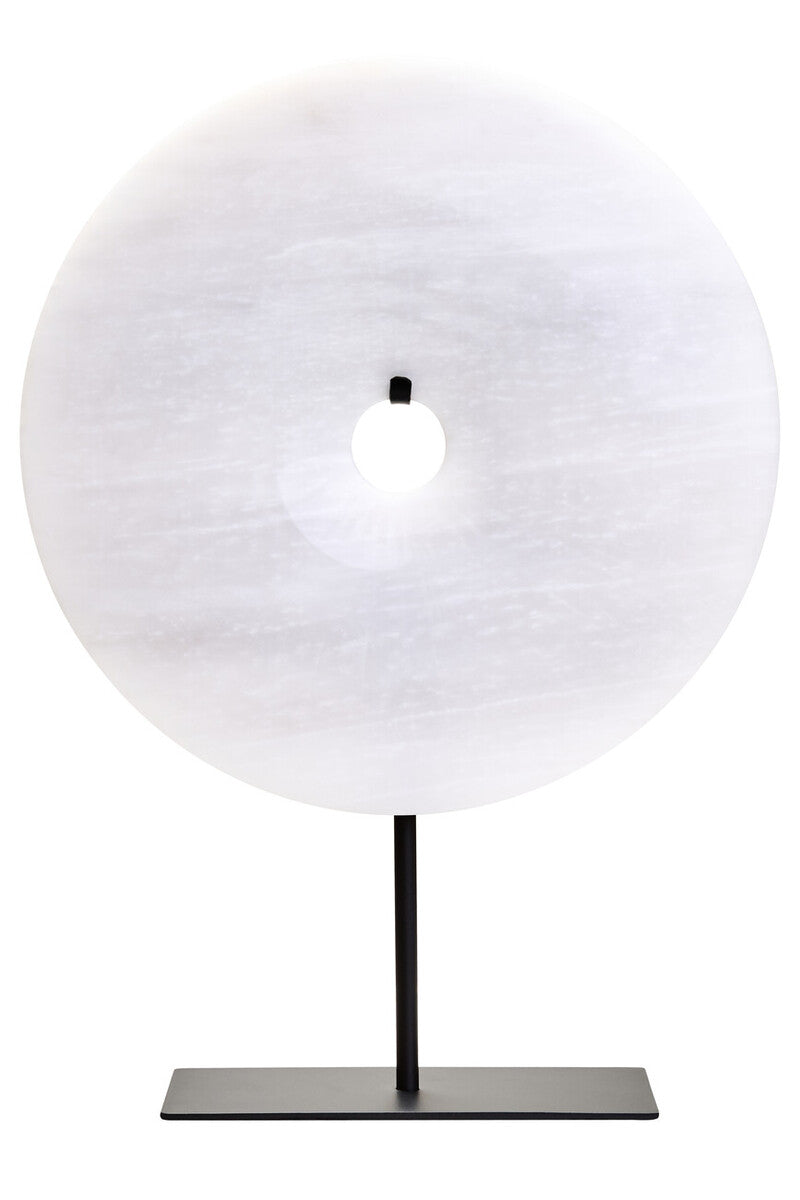 Large Round Dia 30cm Grey Marble Disc Sculpture | Zoro
