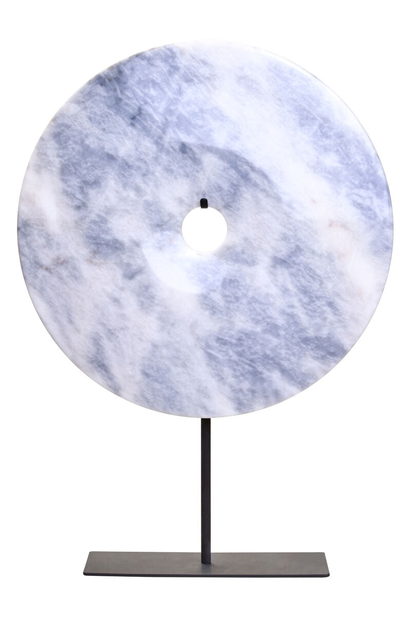 Extra Large Round Dia 35cm Grey Marble Disc Sculpture | Zoro