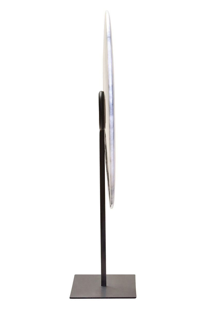 Extra Large Round Dia 35cm Grey Marble Disc Sculpture | Zoro
