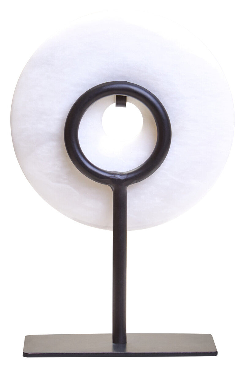 Extra Small Round Dia 15cm White Marble Disc Sculpture | Zoro