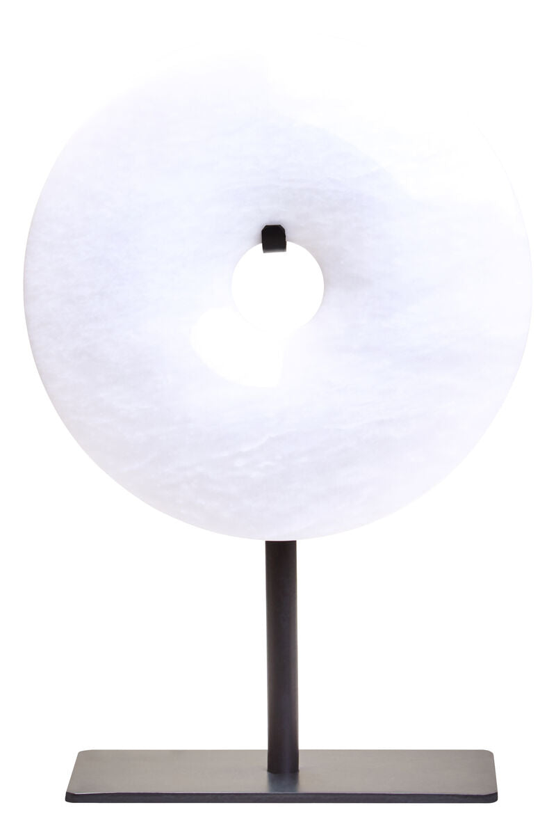Extra Small Round Dia 15cm White Marble Disc Sculpture | Zoro