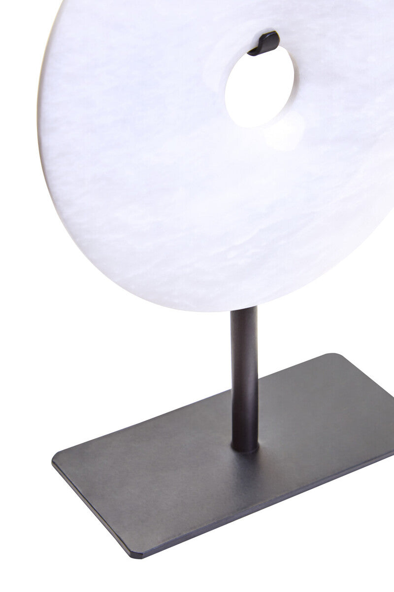Extra Small Round Dia 15cm White Marble Disc Sculpture | Zoro