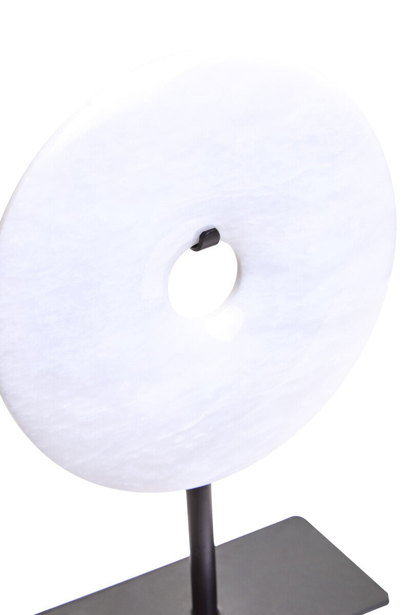 Extra Small Round Dia 15cm White Marble Disc Sculpture | Zoro