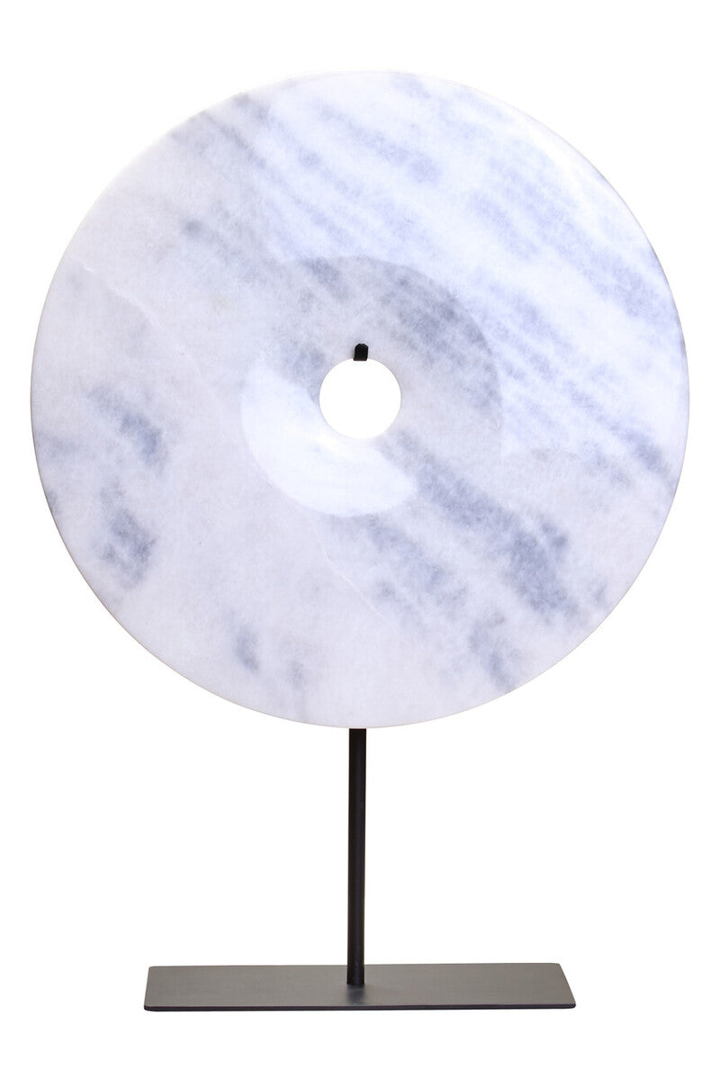 Extra Large Round Dia 35cm White Marble Disc Sculpture | Zoro