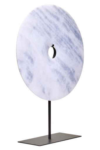 Extra Large Round Dia 35cm White Marble Disc Sculpture | Zoro