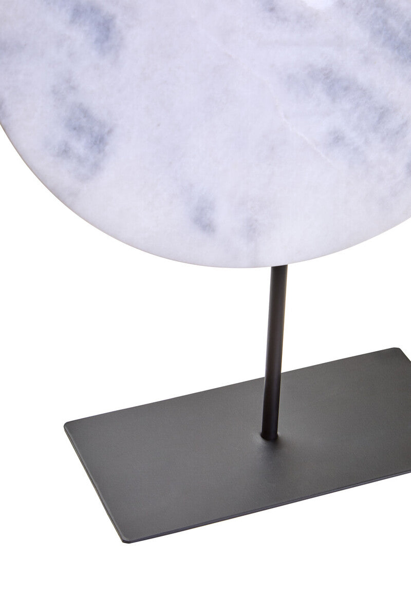 Extra Large Round Dia 35cm White Marble Disc Sculpture | Zoro