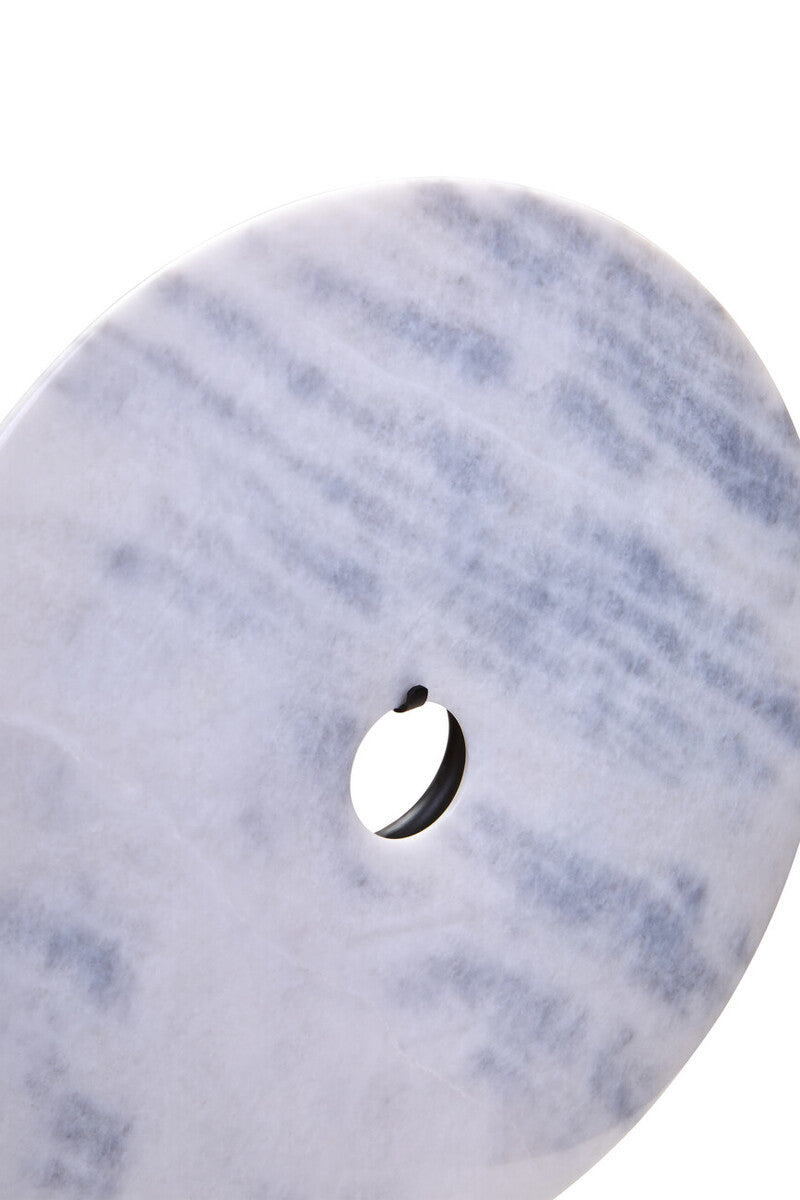 Extra Large Round Dia 35cm White Marble Disc Sculpture | Zoro
