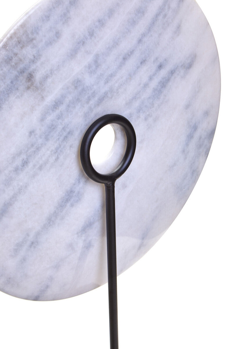 Extra Large Round Dia 35cm White Marble Disc Sculpture | Zoro