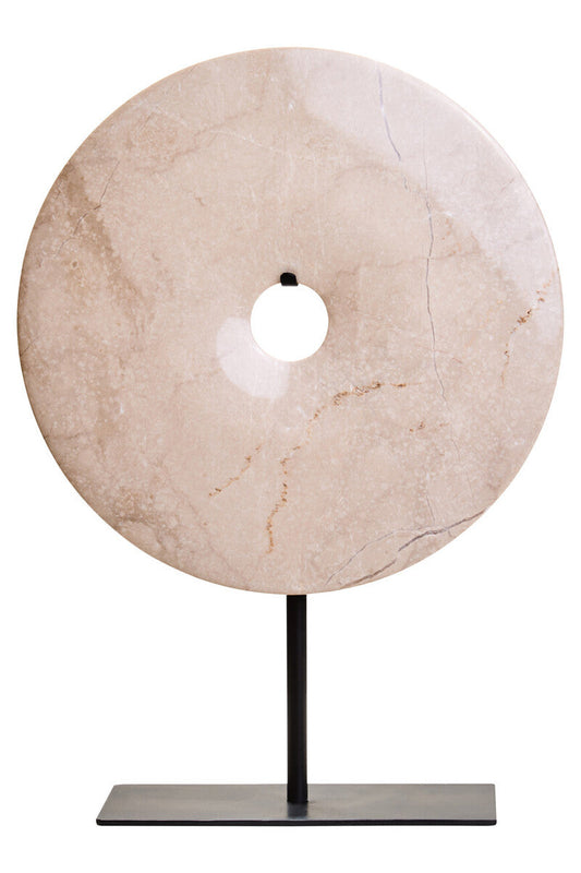 Medium Cream Marble Round Dia 25cm Disc Sculpture | Zoro