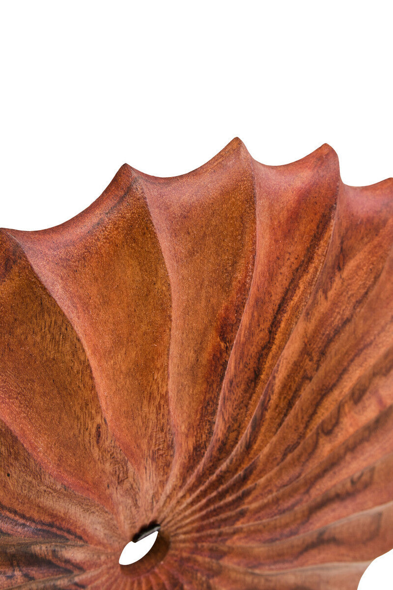 Brown Wood Round Sculpture with Black Base | Westo