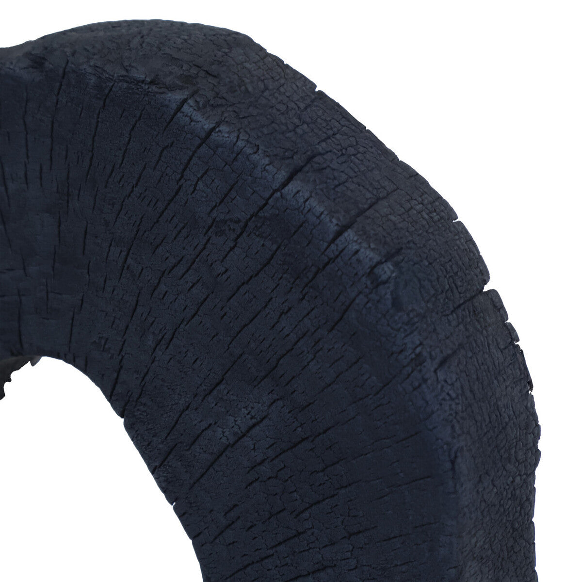 Black Mango Wood Sculpture with Travertine Base | Tibor
