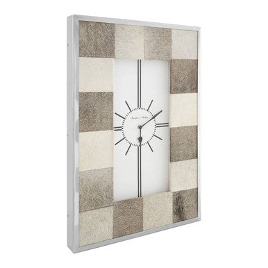 Leather Patchwork Wall Clock | Kensington Townhouse