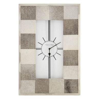 Leather Patchwork Wall Clock Townhouse
