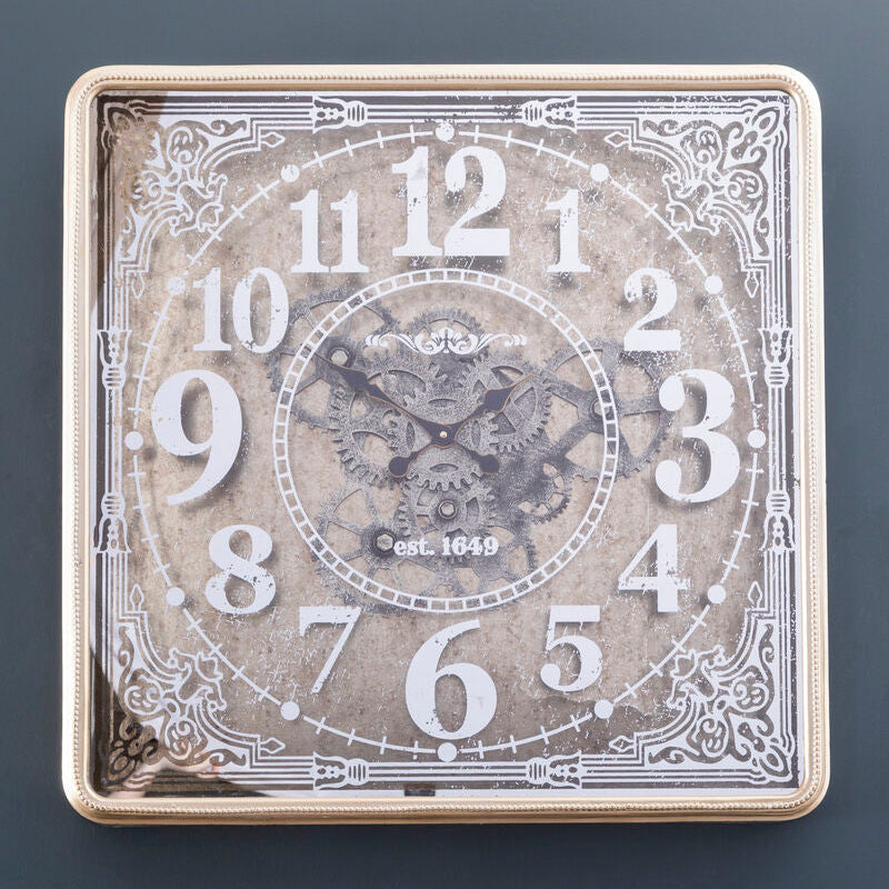 Antique Gold Square Wall Clock | Carlin