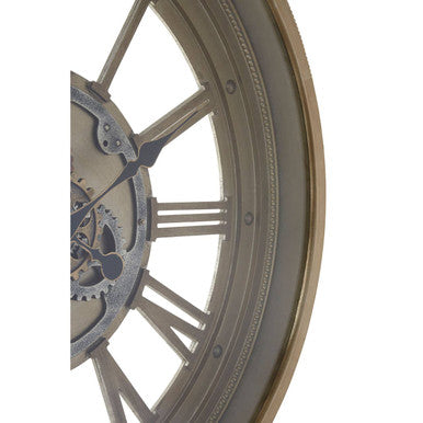 82cm Dia Antique Gold Round Wall Clock | Cassop