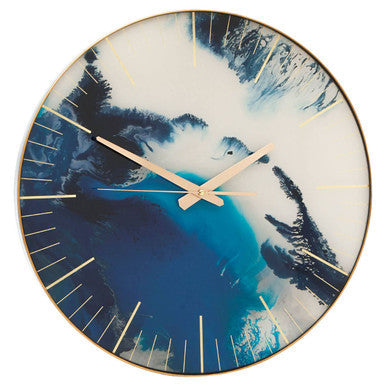 45cm Dia Blue Abstract Wall Clock | Celina