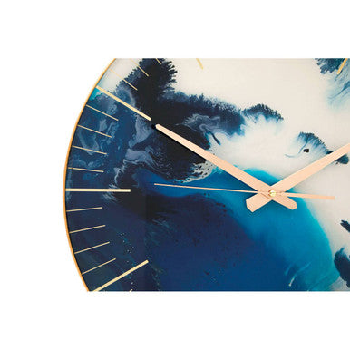 45cm Dia Blue Abstract Wall Clock | Celina