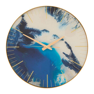 45cm Dia Blue Abstract Wall Clock | Celina