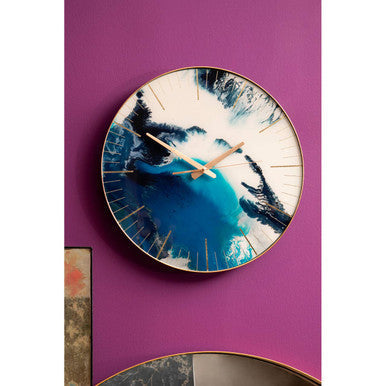 45cm Dia Blue Abstract Wall Clock | Celina