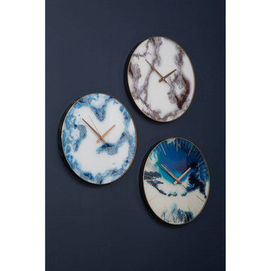 45cm Dia Blue Abstract Wall Clock | Celina