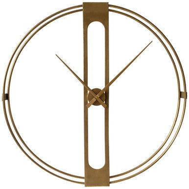 107cm Dia Gold Finish Dual Ring Wall Clock | Beauly