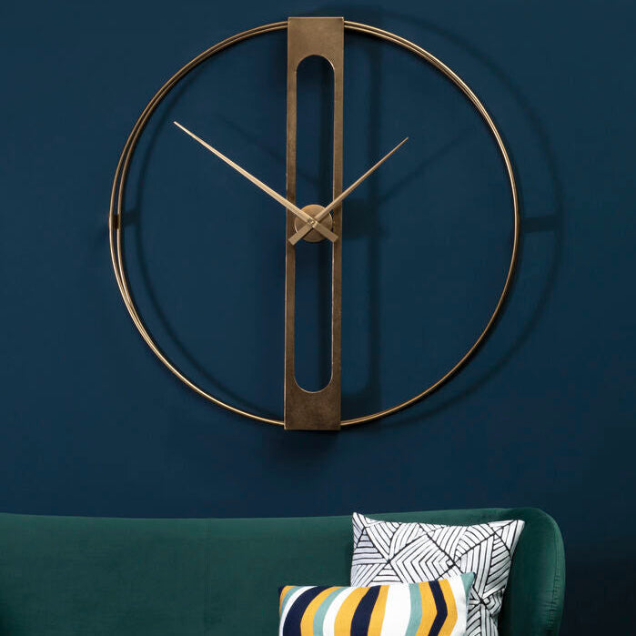 107cm Dia Gold Finish Dual Ring Wall Clock | Beauly