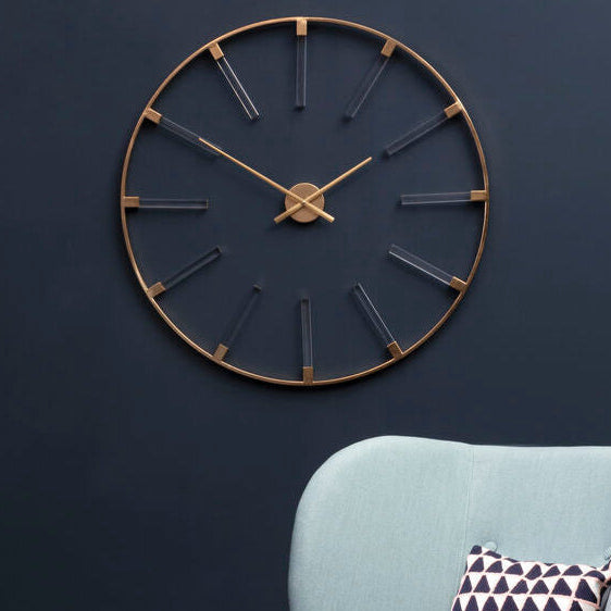 Gold Finish Round Wall Clock | Beauly