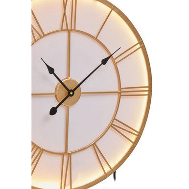 60cm Dia Small Gold and White LED Wall Clock | Genova