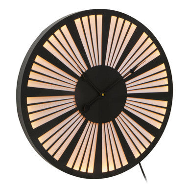 60cm Dia Small Black and White LED Wall Clock | Genova