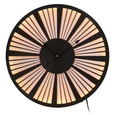 60cm Dia Small Black and White LED Wall Clock | Genova