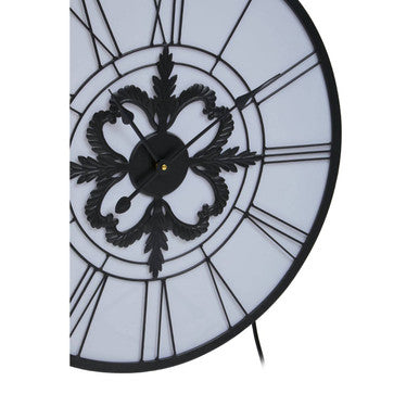 60cm Dia Black and White LED Wall Clock | Genova
