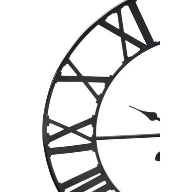 60cm Dia Black Metal Wall Clock | Genova