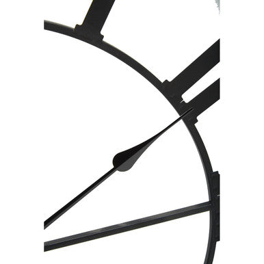 60cm Dia Black Metal Wall Clock | Genova