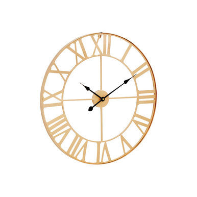 60cm Dia Large Gold Metal Wall Clock | Genova