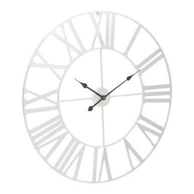 80cm Dia Silver Metal Wall Clock | Genova