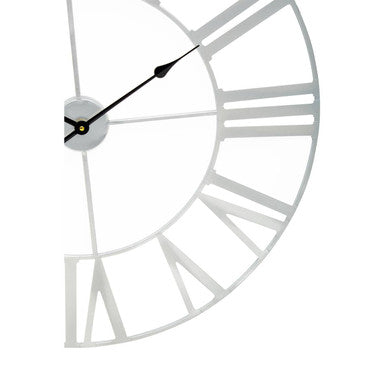 80cm Dia Silver Metal Wall Clock | Genova