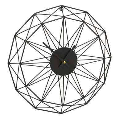 40cm Dia Small Black Metal Wall Clock | Genova