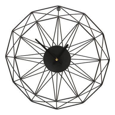 40cm Dia Small Black Metal Wall Clock | Genova