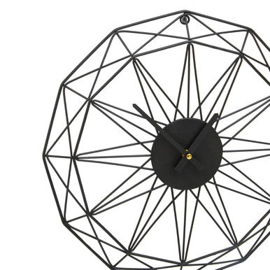 40cm Dia Small Black Metal Wall Clock | Genova