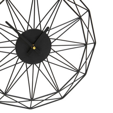 40cm Dia Small Black Metal Wall Clock | Genova