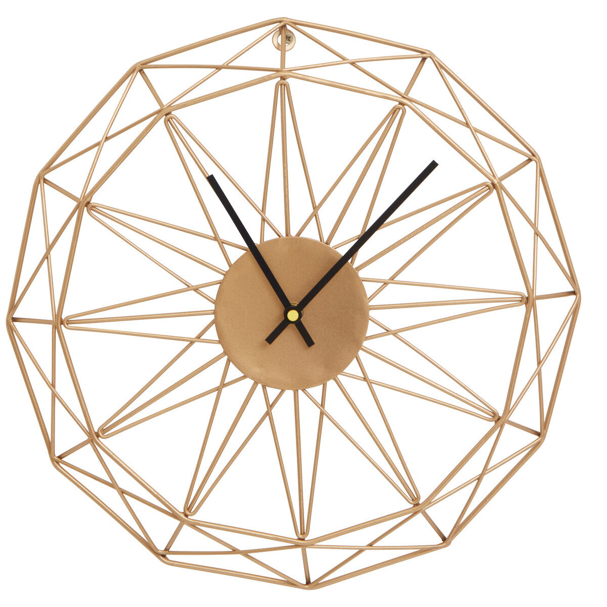40cm Dia Small Gold Metal Wall Clock | Genova