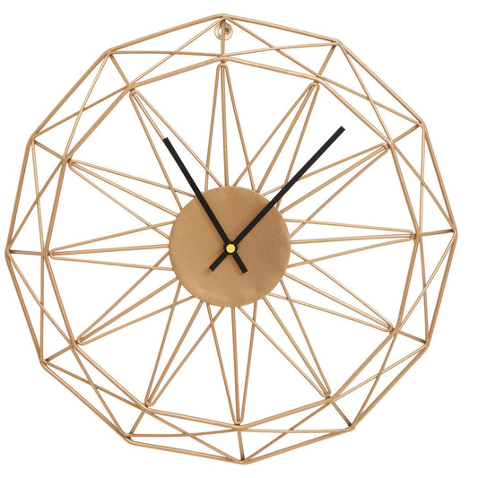 40cm Dia Small Gold Metal Wall Clock | Genova