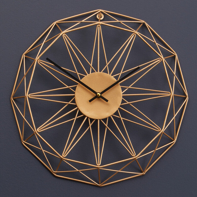 40cm Dia Small Gold Metal Wall Clock | Genova