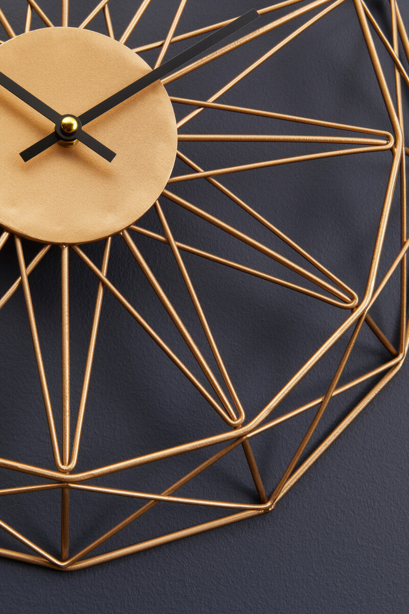 40cm Dia Small Gold Metal Wall Clock | Genova