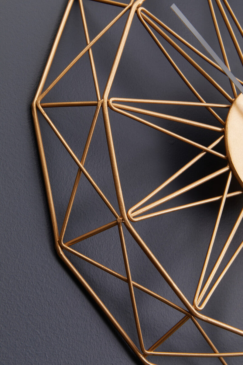 40cm Dia Small Gold Metal Wall Clock | Genova